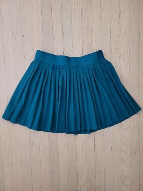 Athleta Girl's Pleated Skater Mini Skort in Teal Blue